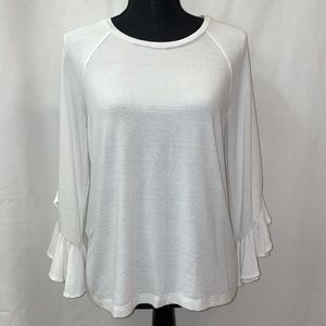 Banana Republic Lightweight Ruffled 3/4 Sleeve Sweater Size: Small